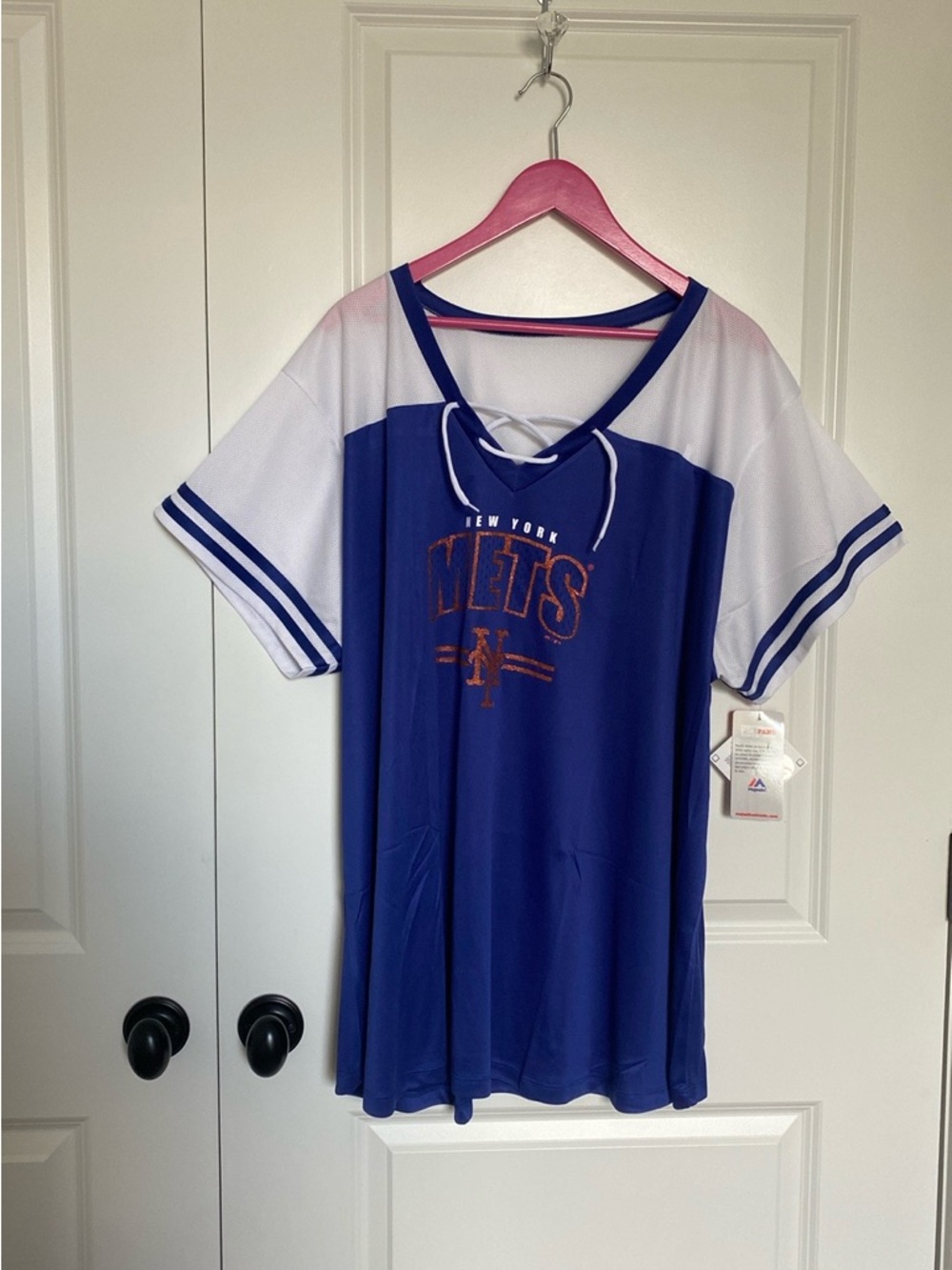 NWT New York Mets V-Neck Knit Tee Size 4X‎